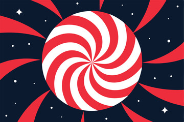Red and White Swirl in Space