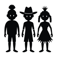 silhouettes of children