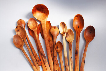 wooden kitchen collection stacked view closeup