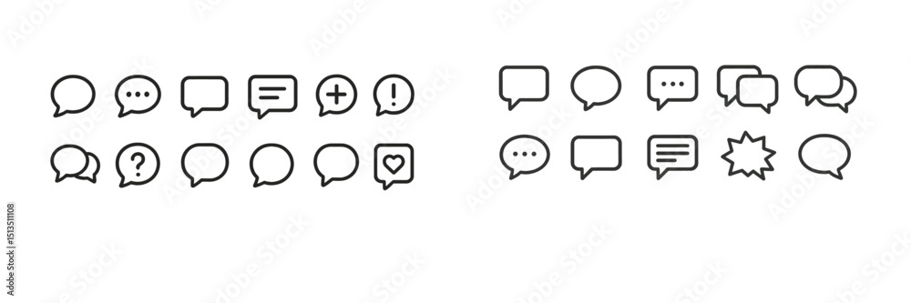 Poster communication symbols displayed in a clean design representing various feelings and actions in conve