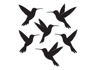 Hummingbird logo silhouette vector illustration,
hummingbird logo vector icon illustration, colibri flying bird logo vector silhouette, humming birds silhouette vector illustration on white background
