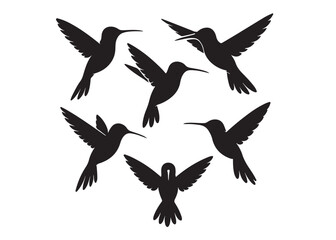Hummingbird logo silhouette vector illustration,
hummingbird logo vector icon illustration, colibri flying bird logo vector silhouette, humming birds silhouette vector illustration on white background