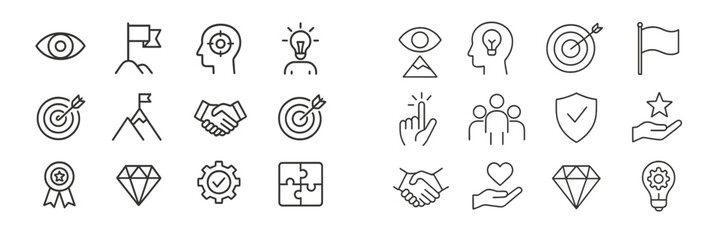 Visual depiction of various icons representing ideas, teamwork, achievement, and problem-solving for creative projects