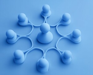Obraz premium Network Connections in Blue