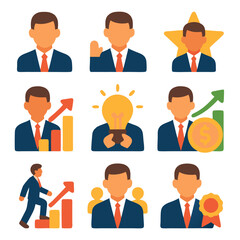 set of businessman icons
