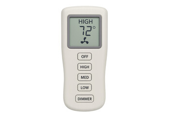Digital thermostat showing 72 degrees with transparent background
