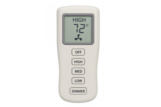 Digital thermostat showing 72 degrees with transparent background