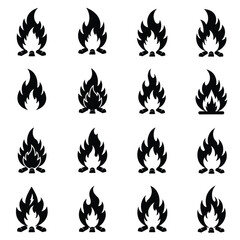 set of fire icons