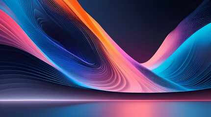 Futuristic Neon Wave Abstract Gradient Background