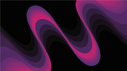 abstract vector A mesmerizing, high-contrast background featuring undulating curved shapes that evoke a sense of fluid dynamics, with a rich gradient blend of deep black, rich plum purple