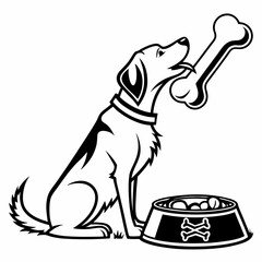 dog with bone