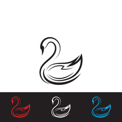 Obraz premium swan logo and vector template