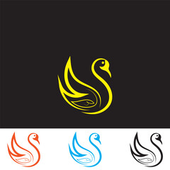 Obraz premium swan logo and vector template