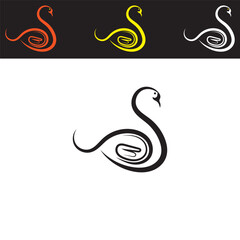 Obraz premium swan logo and vector template