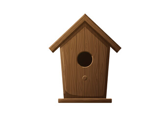 Rustic Wooden Birdhouse isolated on transparent baackground