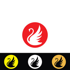 Obraz premium swan logo and vector template