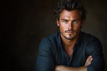 Obraz premium Focused and Unshaken: A Man of Determination