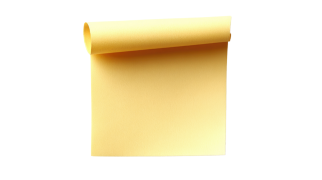 roll of yellow paper on white background png