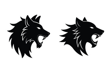 Bold wolf head silhouette vector for sports and team logos © Crea Vector Designer