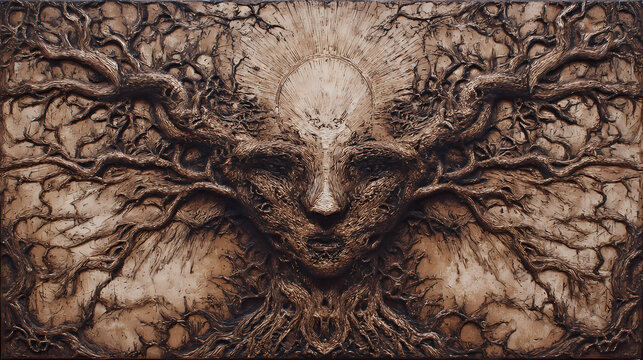 avant-garde album art | forest of memory | esoteric tension | sepia stained earth tones | symbolic symmetry | dream warriors | automatic form emergence | grattage | dream conflict mythology | mythic