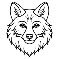 Obraz premium Stylized Mexican wolf head line art graphic isolated on white background