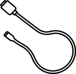 network cable line art on white background
