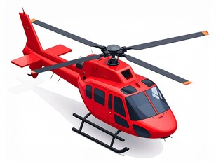 Isometric Icon of Rescue Helicopter