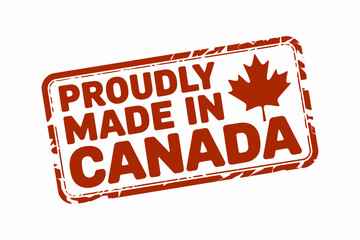 A bold red stamp features the words Proudly Made in Canada alongside a maple leaf, emphasizing Canadian origin.
