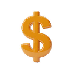 Obraz premium Glossy Orange Dollar Sign Isolated for Financial Concepts and Designs