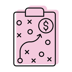 Budgeting Strategy color shadow thinline icon, vector, pixel perfect, illustrator file 
