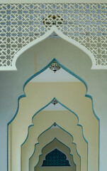 Islamic archway and geometric wall design in traditional architecture