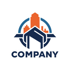 Obraz premium Modern geometric logo design showcasing real estate and construction