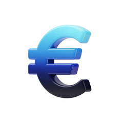 Fototapeta premium Gradient Euro Symbol Isolated Financial and Economic Representation Currency Sign