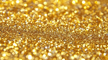 Golden Glitter Bokeh Background with Sparkling Light