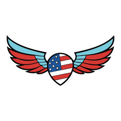 A powerful design featuring soaring eagle wings blended with the American flag, symbolizing freedom, patriotism, and the enduring spirit of the United States.
