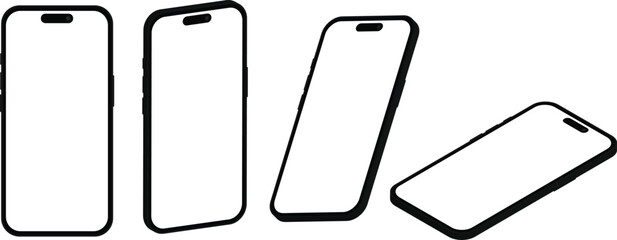 Smartphone Mockup Vector Set – Front and Isometric Mobile Device Template