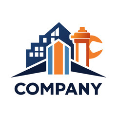 Obraz premium Real estate and plumbing business logo design concept illustration