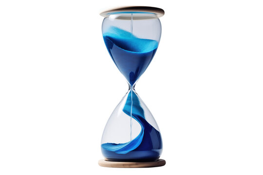 Blue Hourglass: Time Management, Deadline, and Efficiency Concept isolated on transparent background png