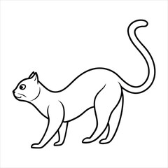 Obraz premium Line art of cat stretching.
