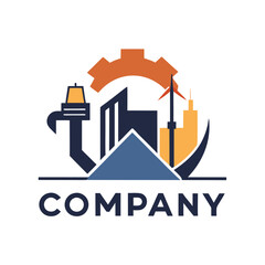 Obraz premium Vector logo design for engineering or construction company