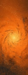Orange Swirling Galaxy Formation in Space