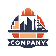 Construction and architecture industry logo design in a circle