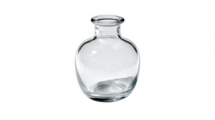 Clear glass vase isolated on transparent background, PNG