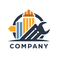 Obraz premium Abstract Construction and Repair Logo Design Template for Company