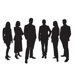 Business people, set of vector silhouettes and silhouettes of men
