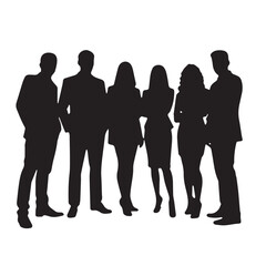 Business people, set of vector silhouettes and silhouettes of men
