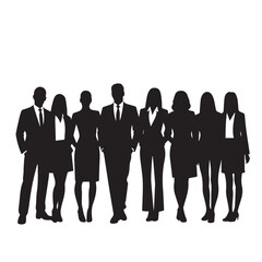 Business people, set of vector silhouettes and silhouettes of men
