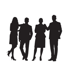 Business people, set of vector silhouettes and silhouettes of men
