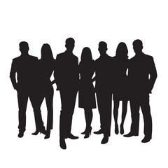 Business people, set of vector silhouettes and silhouettes of men
