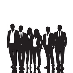 Business people, set of vector silhouettes and silhouettes of men
